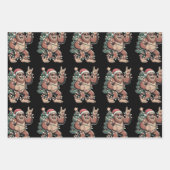 Weihnachts Bigfoot Sasquatch Weihnachtsmannmütze W Geschenkpapier Set (Vorderseite)