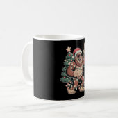 Weihnachts Bigfoot Sasquatch Weihnachtsmannmütze W Kaffeetasse (Vorderseite Links)