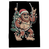 Weihnachts Bigfoot Sasquatch Weihnachtsmannmütze W Mittlere Geschenktüte (Vorderseite)