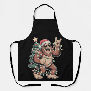 Weihnachts Bigfoot Sasquatch Weihnachtsmannmütze W Schürze