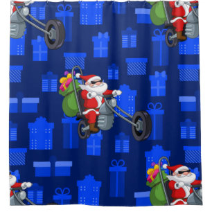 Weihnachts-Biker Duschvorhang