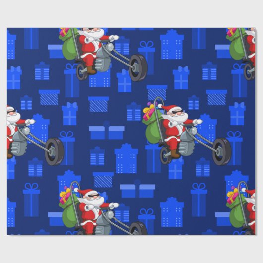 Weihnachts-Biker Geschenkpapier (Flach)