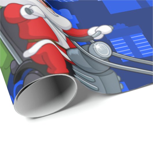 Weihnachts-Biker Geschenkpapier (Rolleneckpunkt)