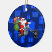 Weihnachts-Biker Keramik Ornament (Links)