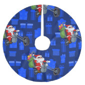 Weihnachts-Biker Polyester Weihnachtsbaumdecke (Vorderseite)