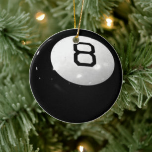 Weihnachts-Billard-Acht-Kugeln Keramik Ornament