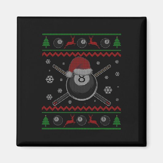 Weihnachts Billard Pool Snooker Sport Player Funn Magnet (Vorne)