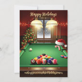 Weihnachts-Billardspieler-Weihnachtskarten Feiertagskarte (Vorderseite)