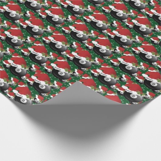 Weihnachts Billiard Pool Balls | DIY Name Geschenkpapier (Ecke)