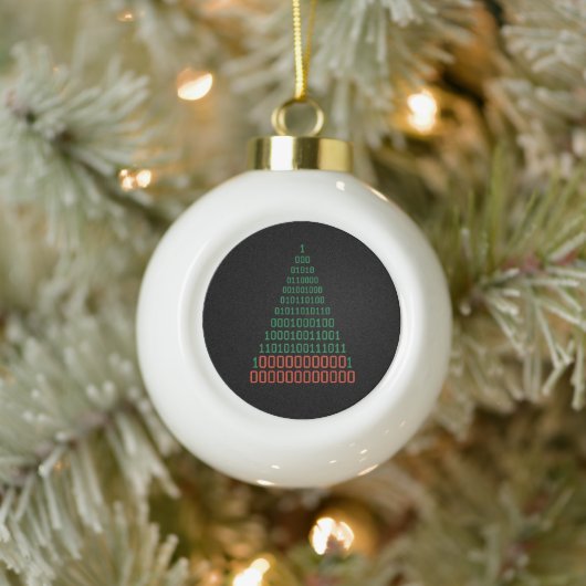 Weihnachts-Binärcode-Baum Programmierer Entwickler Keramik Kugel-Ornament (Baum)