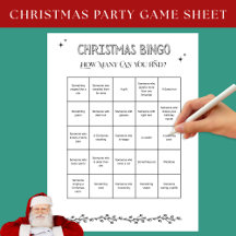 Weihnachts-Bingo-Aktivitätenliste