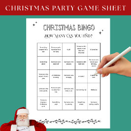 Weihnachts-Bingo-Aktivitätenliste