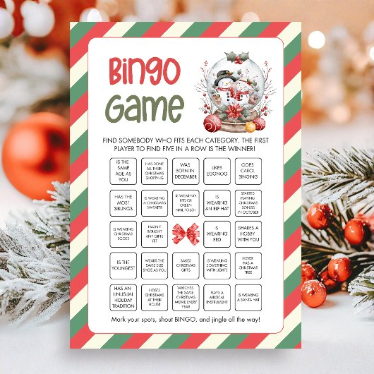 Weihnachts-Bingo-Spiel Feiertagskarte