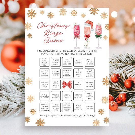 Weihnachts-Bingo-Spiel Feiertagskarte