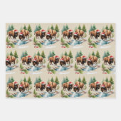 Weihnachts Bison Büffel Tier Western Wildlife Geschenkpapier Set (Vorderseite)