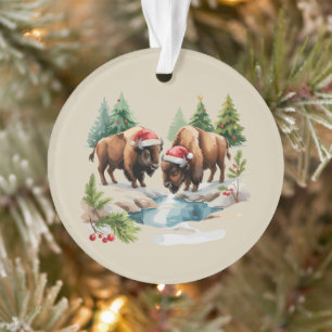 Weihnachts Bison Büffel Tier Western Wildlife  Ornament