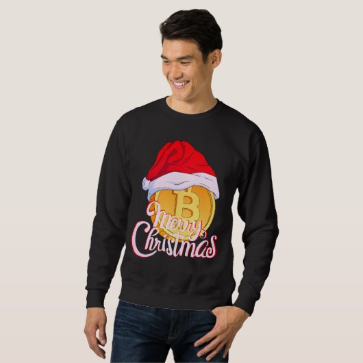 Weihnachts-Bitcoin - Geschenk für Daytrader Sweatshirt (Vorne ganz)