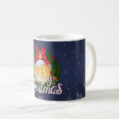Weihnachts-Bitcoin im Holiday Wreath Kaffeetasse (VorderseiteRechts)
