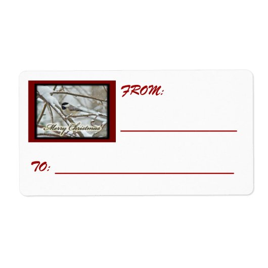 Weihnachts-Black Capped-Chickadee-Geschenketikett (Vorne)