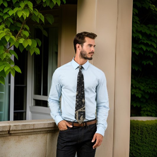 Weihnachts-Black-Gold-Glitzer-Krawatte Krawatte