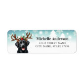Weihnachts Black Labrador Retriever Address Labels (Vorne)