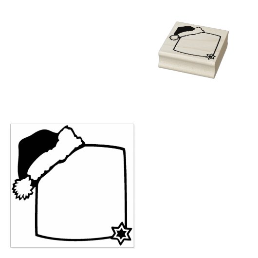 Weihnachts-Blackboard mit Santa Claus Hat & Star Gummistempel (Stempel)