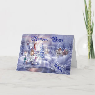 Weihnachts-Blank-French-Grußkarte Feiertagskarte