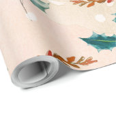 Weihnachts-Blätter Boho Pattern Geschenkpapier (Rolleneckpunkt)