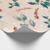 Weihnachts-Blätter Boho Pattern Geschenkpapier (Ecke)