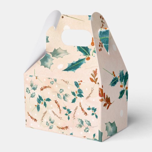 Weihnachts-Blätter Boho Pattern Geschenkschachtel (Vorderseite)