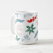 Weihnachts-Blätter Muster Merry & Bright Kaffeetasse (Vorderseite Links)