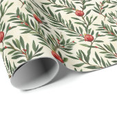 Weihnachts-Blätter und Balls Geschenkpapier (Rolleneckpunkt)
