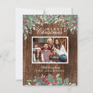 Weihnachts-Blätter & Weihnachtsbeleuchtung Foto Feiertagskarte