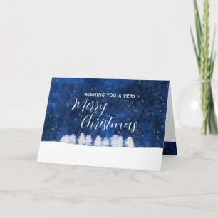 Weihnachts-Blau und Weiß-Winter-Schneeszene Karte