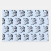 Weihnachts-Blau- und Weißmuster Geschenkpapier Set (Vorderseite)