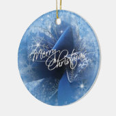 Weihnachts-Blauer Band-Ornament Keramikornament (Links)