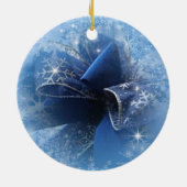 Weihnachts-Blauer Band-Ornament Keramikornament (Hinten)