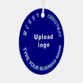 Weihnachts-Blauer Circle Metal Ornament (Vorderseite Rechts)