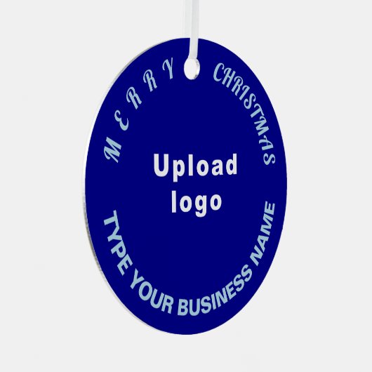 Weihnachts-Blauer Circle Metal Ornament (Vorderseite Rechts)