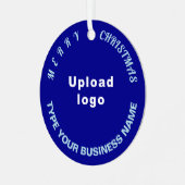 Weihnachts-Blauer Circle Metal Ornament (Vorderseite links)