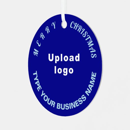 Weihnachts-Blauer Circle Metal Ornament (Vorderseite links)