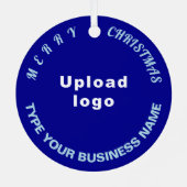 Weihnachts-Blauer Circle Metal Ornament (Rückseite)