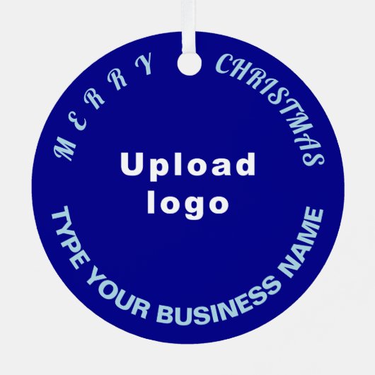 Weihnachts-Blauer Circle Metal Ornament (Rückseite)