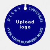 Weihnachts-Blauer Circle Metal Ornament (Vorderseite)