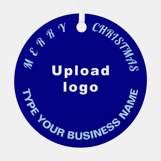 Weihnachts-Blauer Circle Metal Ornament (Vorderseite)