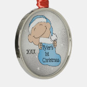 Weihnachts-Blauer Ornament Aus Metall (Rechts)