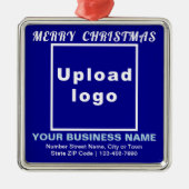 Weihnachts-Blauer Platz Ornament Aus Metall (Vorne)