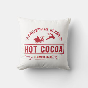 Weihnachts-Blend Hot Cocoa täglich serviert Kissen