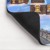 Weihnachts-Blockhaus im Winter Mousepad (Ecke)