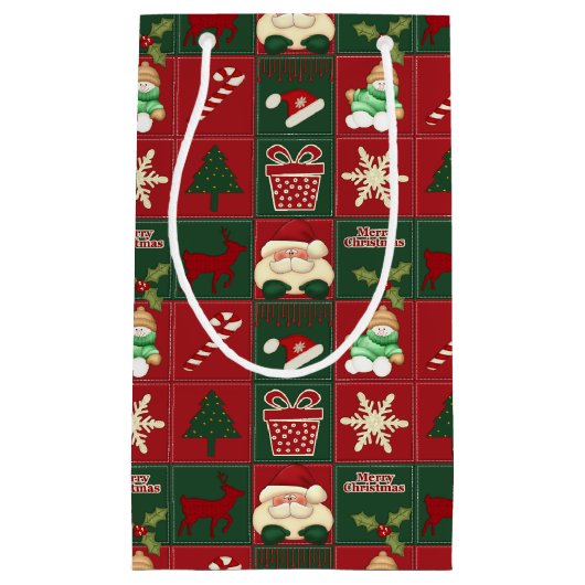Weihnachts-Blocks-GIFT-BAG Kleine Geschenktüte (Vorderseite)